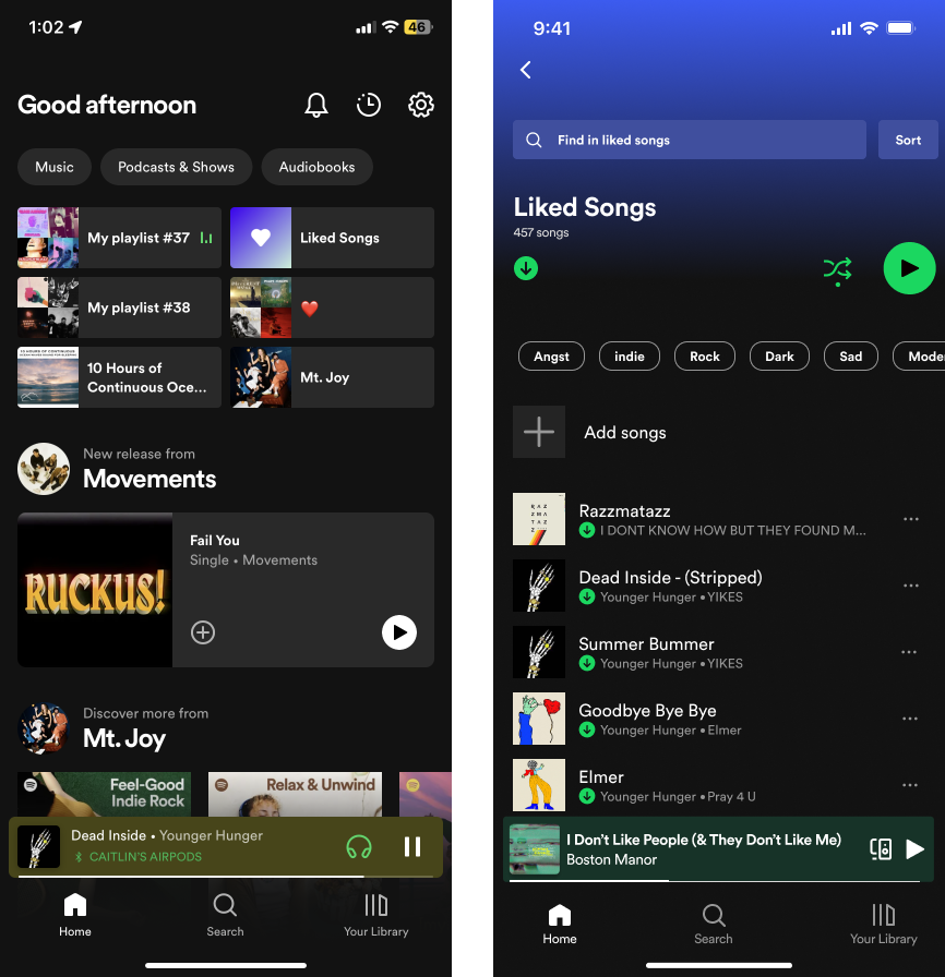 figma screenshot of spotify recreation